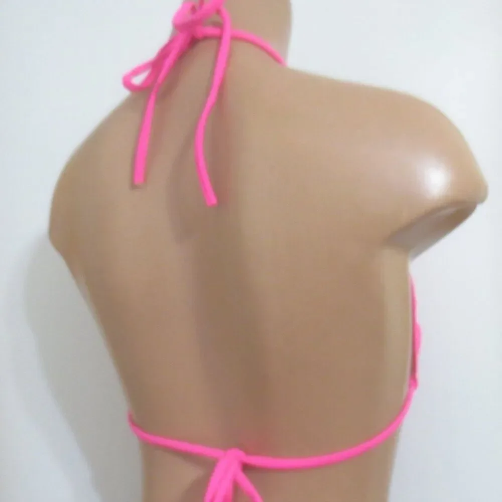 Fashion Nova Maui Pink Mix & Match Triangle Bikini Top & Side Tie Bikini Bottoms